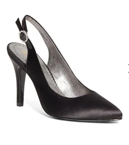 Zapatos de salón Brooks Brothers satinados punta punta hebilla estrás nuevos sin etiquetas | Talla 9 - Imagen 1 de 12