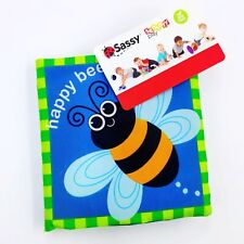 Sassy Soft Cloth Animals Book Crinkle Sound Baby Crib Learning Early Develop Toy