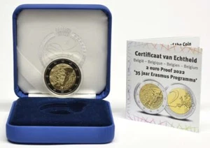 PP 2 Euro Sondermünze Belgien 2022"Erasmus"Polierte Platte - Picture 1 of 1