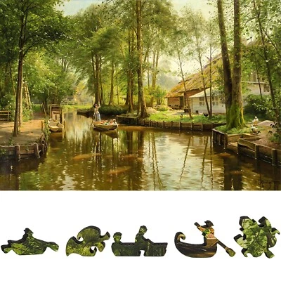 Wooden Jigsaw Puzzle for Adults by FoxSmartBox - 444 Pieces - Going To Market - Image 1 of 4