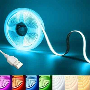 5V 8mm 320leds/m COB LED Strip Light, Dimmable LED Lighting,1-5Meters - Picture 1 of 31