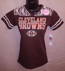 Camiseta Cleveland Browns Retro Logo Encaje Chica Nueva con Etiquetas - Niñas Mediana 10/12 - Imagen 1 de 5