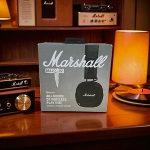 Marshall Major IV On Ear Bluetooth Black Headphones- Foldable Wireless Earphones - Picture 1 of 5