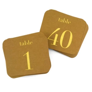 Carte numero da tavolo Kraft and Gold 40 carati. - Foto 1 di 1