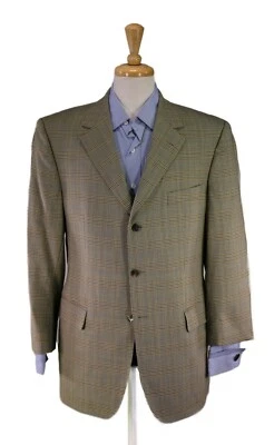Burberry London Blazer 42S Tan Blue Brown Plaid Wool 3-Button Sportcoat - Image 1 of 4