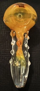 Fumed and Marvel Glass Hand Pipe- THICK Spoon Bowl - Picture 1 of 9