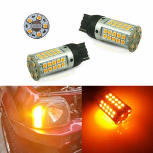 No Hyper Flash 25W Amber 7440 CANbus LED Bulbs For Front/Rear Turn Signal Light - Picture 1 of 10