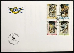 134. ICELAND 1992 SET/4 STAMP BIRDS, W.W.F. FDC - Picture 1 of 1