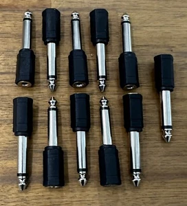 *Lot of 11* 3.5mm Mono Female Jack 1/4" Mono Male Plug Audio Converter Adapter - Picture 1 of 4