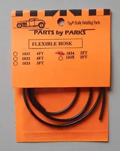 BLACK HOLLOW RUBBER HOSE 2FT 1:24 1:25 PART BY PARKS CAR MODEL ACCESSORY 1034 - Picture 1 of 2