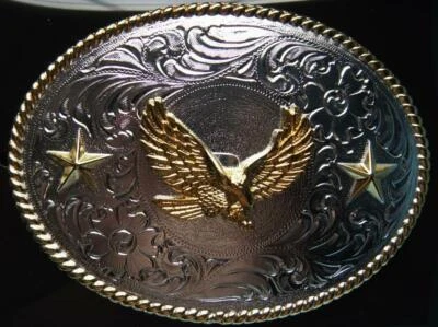 Hebilla de cinturón ovalada Nocona de dos tonos Soaring Eagle and Stars 3757017 Foto 1 de 3