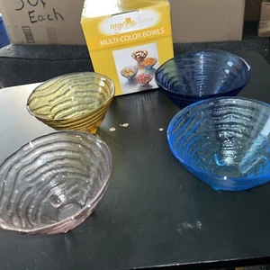 MyCo Collection, Multi-Color Glass Bowls Set of 4 - Picture 1 of 9