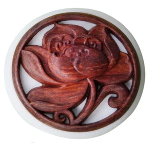Pipa Head Flower Peony Wood Carving Pipa Accessory Parts Making - Picture 1 of 1