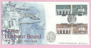BRADBURY LFDC#33 1984 FDC EUROPA - Signed BOLTON Shs DOVER HARBOUR BOARD #54/100 - Picture 1 of 2