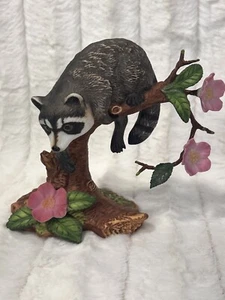 1990 LENOX FIGUR "TWILIGHT MISCHIEF" WASCHBÄR auf GLIEDSTÜCK - Bild 1 von 6