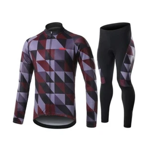 Fashion Men's Winter Fleece Cycling Jersey Set Pro Jackets Mountain Bike Pants - Picture 1 of 18