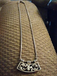 Vintage Sterling Silver Scroll Openwork Pendant & Chain Necklace 14.3 grams - Picture 1 of 15