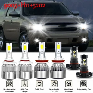 Para For Chevy Suburban Tahoe 2007-2014 Faros LED Hi/Lo+Kit de luces antiniebla - Picture 1 of 12