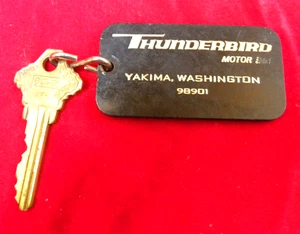 Vt. Thunderbird Motor Inn Motel Room Key w/Tag Yakima WA - Picture 1 of 2