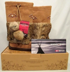 NIB Manitobah Mukluks Waterproof Suede "snowy Owl"Fur Trim Womens Si (EZS003697) - Picture 1 of 9