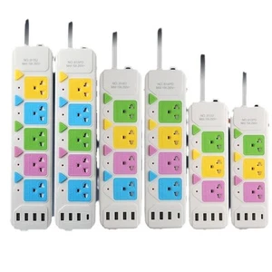 3/4/5 Gang Way Extension Lead with 4 USB Cable Electric Plug Socket UK Mains 2M - Picture 1 of 14