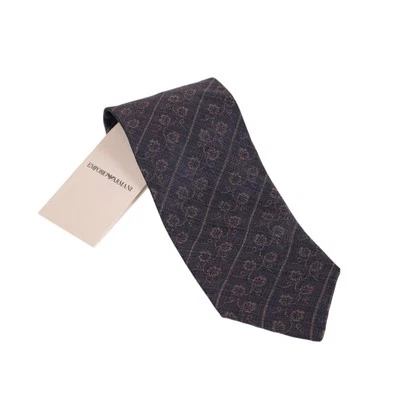 Emporio Armani Tie With Floral Print Silk - Italy  - Image 1 of 4