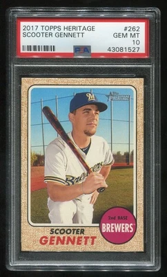 2017 Topps Heritage Scooter Gennett #262 PSA 10 (43081527) - Image 1 of 2