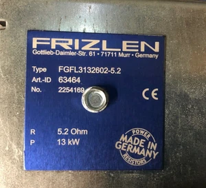 Resistenza freno FRIZLEN 5.2 Ohm, 13 KW FGFL3132602-5.2 63484 - Foto 1 di 4