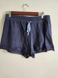 Nautica Womens S Blue Sleep Shorts Pull On Elastic Waist Drawstring - Picture 1 of 4