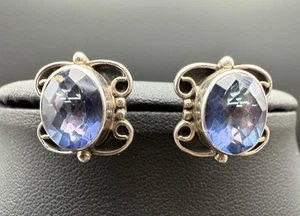 Nicky Butler 925 Sterling Silver Blue Violet Gemstone Pierced Earrings Jewelry - Picture 1 of 10