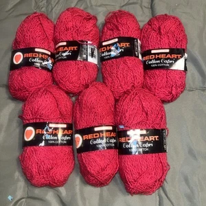 Red Heart Yarn Cotton Capri 7 Skeins 50g Coats & Clark Knitting - Picture 1 of 5