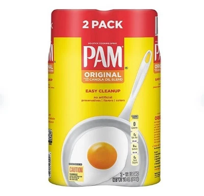 PAM Original Cooking Spray Canola Oil Nonstick Cooking & Baking Spray 10 oz 2pk - Image 1 of 4
