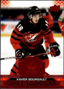 XAVIER BOURGAULT UD 2022 Team Canada Juniors - Pride of the Program Red Parallel - Picture 1 of 2