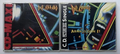 Def Leppard Armageddon It + Pour Some Sugar On Me 2 CD Single Lot Import Foto 1 de 2