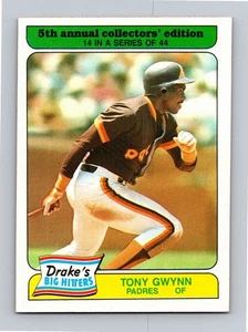 Tony Gwynn 1985 Topps Drake's Big Hitters Plus Super Pitchers #14 Salón de la fama casi nuevo-como nuevo - Imagen 1 de 2