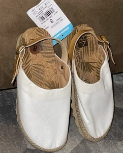 Reef Cushion Sage White Canvas Size 8 Slip-On Slingback Clogs Sandals Shoes NWT - Picture 1 of 8