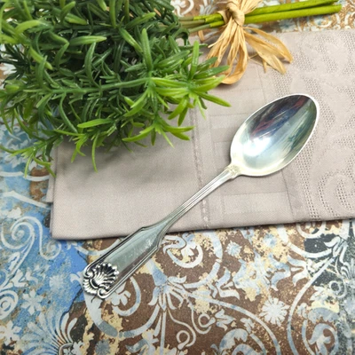 Frank Smith Fiddle Shell Auden Teaspoon 5 ¾" Silverware Cutlery  F.W. Smith - Image 1 of 4