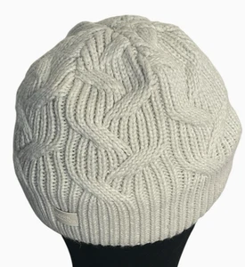 Gorro Under Armour para mujer forrado de lana tejido con cable blanco crema talla única SOMBRERO - Imagen 1 de 2