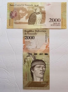 Venezuela 2000 (2.000) Bolivares, 2007-17, P-96, Guaicaupuro, UNC Set of 2 notes - Bild 1 von 1