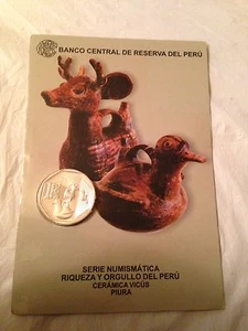 PERUVIAN 1 NUEVO SOL COIN CERAMICA VICUS (PIURA ) SPANISH DESCRIPTION NEW - Picture 1 of 2