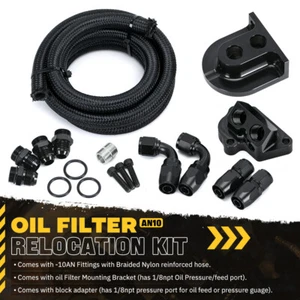 FOR 2011-22 FORD 5.0 OIL FILTER RELOCATION KIT / ADAPTERS - MUSTANG GT / F150 - Picture 1 of 17