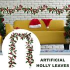 Christmas Red Berry Wreath, Artificial Leaf Green Fireplace Decoration E7Y0 N1E7