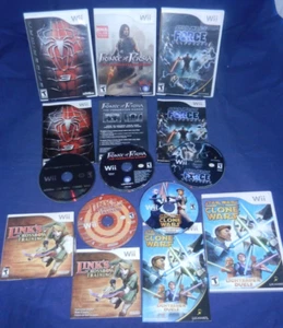 Wii; Spider-Man, Prince of Persia, Star Wars Force Unleashed, Clone Wars, Link's - Picture 1 of 4