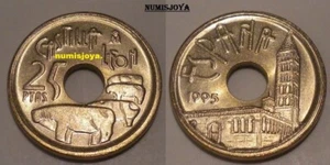 ERROR 25 Pesetas año 1995 Castilla León. Variante sin la Y. SIN CIRCULAR BELLAS - Imagen 1 de 1