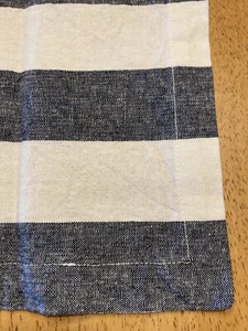POTTERY BARN Set of 8 Black/ Off White Striped Cotton Napkins 19x19 EUC - Picture 1 of 4