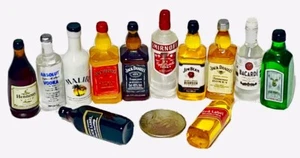 Barbi Dollhouse Miniature Drink Mini Beer Alcohol Liquor Bottle Mix Lot 👻🧲12pc - Picture 1 of 12