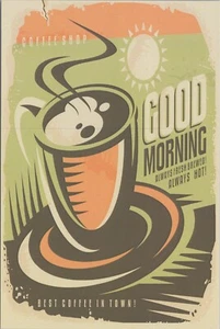 Nueva tarjeta de imagen de la serie RED 2023 4""x6"" B3010 café buenos días sol brillante - Imagen 1 de 5