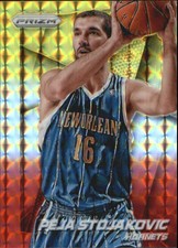 2014-15 Panini Prizm Prizms Yellow and Red Mosaic Card #216 Peja Stojakovic