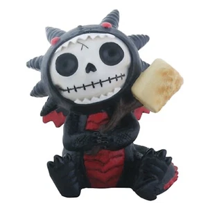 Disfraz de esqueleto de dragón Furrybones negro con estatuilla de malvavisco - Imagen 1 de 1