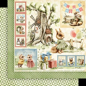 Graphic45 HIP HIP HOORAY! (1 PC) 12x12 Dbl-Sided Printed Cardstock scrapbooking - Picture 1 of 2